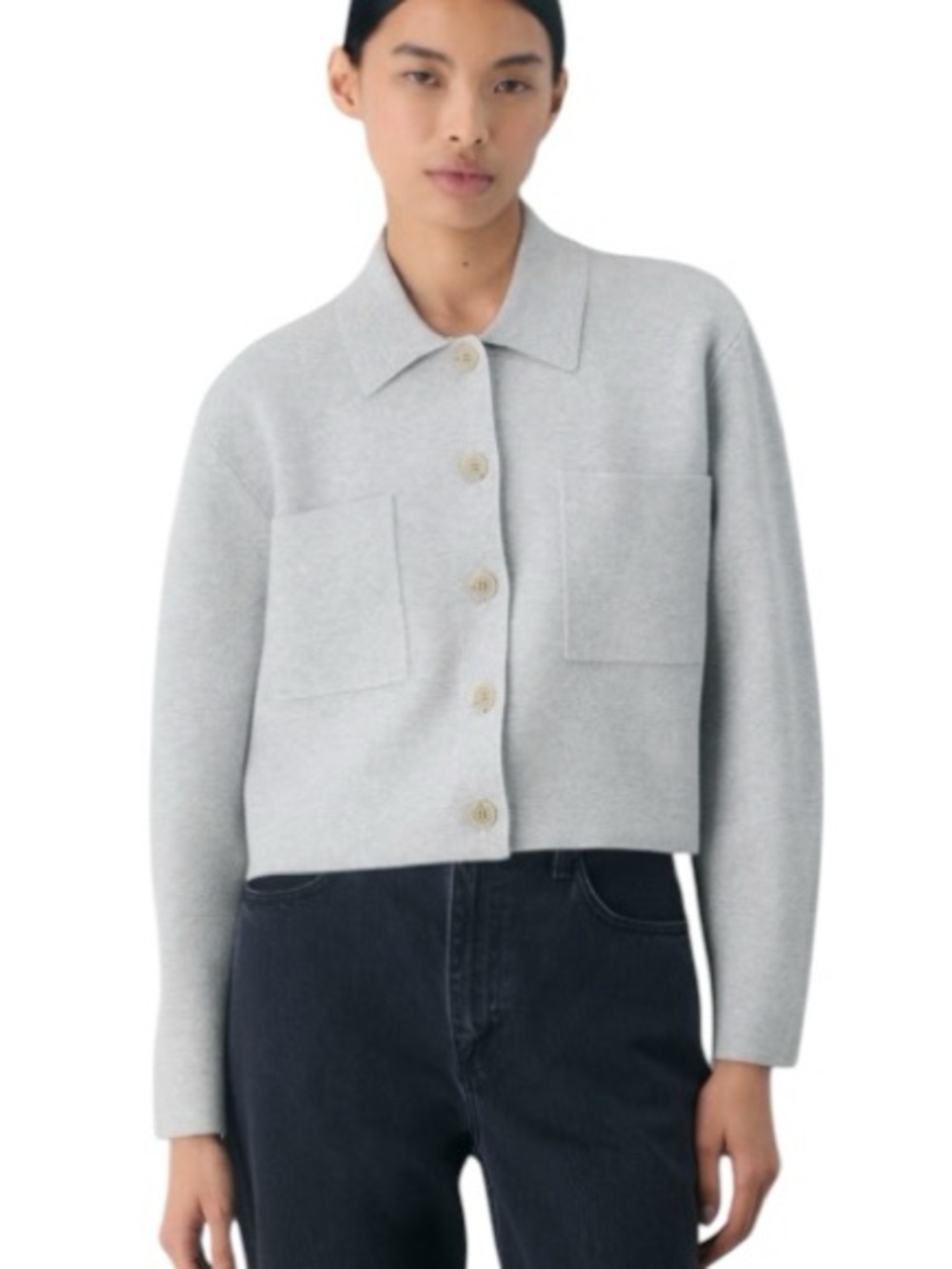 Aritzia The Group Society Waist Sweater Heathered Grey